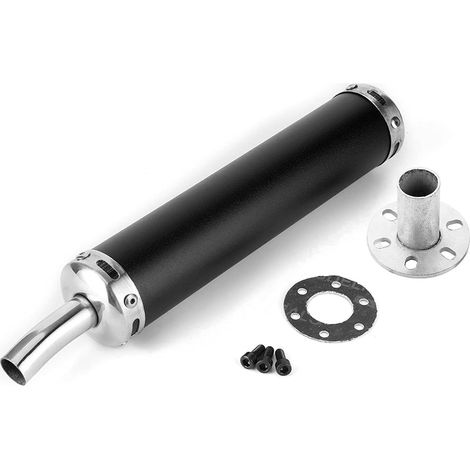 pour 2 stroke Silencieux d'échappement en acier inoxydable, silencieux d'échappement 20mm/0.8in pièces modifiées pour temps(Noir) (1/5)
