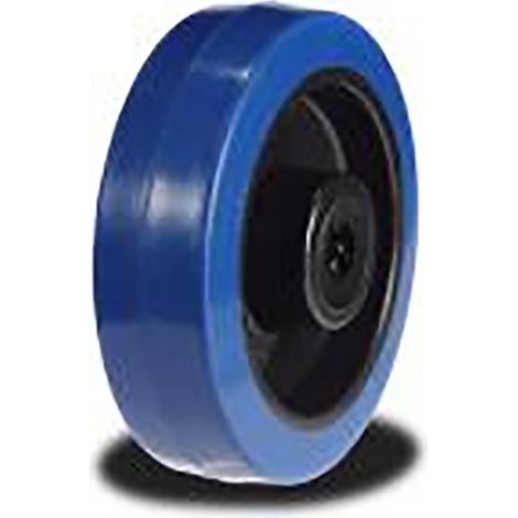 Roue de chariot Bleu 200mm x 48mm, alésage 20mm, longueur 58mm, Roulement à rouleaux, Capacité de 400kg ( Prix pour 1 )