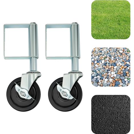 Roues de porte, capacité de charge de 220 lbs, diamètre de roue de 4 pouces, acier robuste, installation facile, compatible avec les portes standard (1/5)