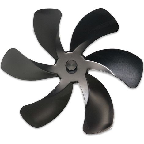 Pales de ventilateur de cheminée en aluminium, accessoire de ventilateur thermodynamique universel à 6 pales (noir)