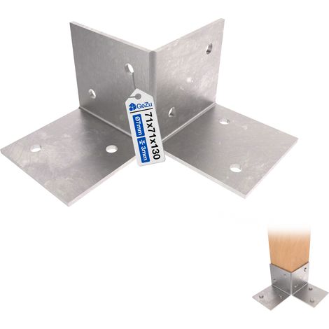 Support de sol pour poteau bois galvanisé à chaud – 71 x 71 mm – Fixation au sol pour pergola et structures extérieures – GeZu Impex