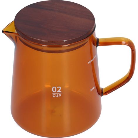 500 ml hitzebeständiger Kaffeekessel mit Holzdeckel, Haushalts-Teekessel für Zuhause und Büro, Braun (1/5)