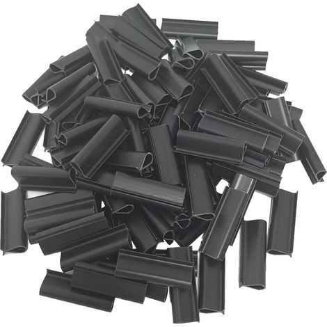 Lot de 100 clips de fixation brise-vue pour rails à clipser de 4,2 cm pour bandes brise-vue pour panneaux grillagés doubles Jardin Rails à clipser pour la fixation (Anthracite) (1/5)