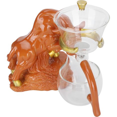 Kungfu-Teeservice aus Borosilikatglas, bestehend aus Tassen, Teesieb, Teekanne und Teezubehör, braunes Geschenkset (1/5)