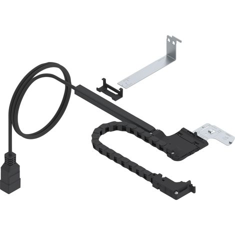 Blum Amperos AC Kabelführung, Kabelmanagement Schublade Steckdosenversteck, einfache Montage, Kunststoff schwarz, 480-520mm