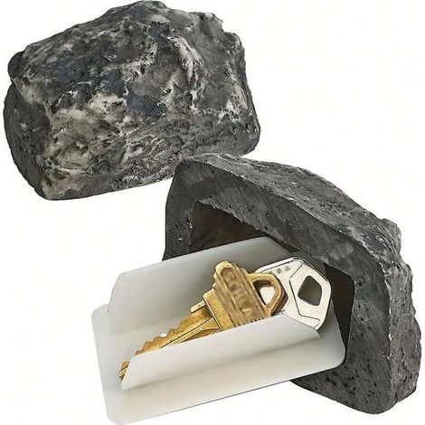 Boîte Cachette de Clé en Pierre, Cachette Clé Secrète pour Jardin et Extérieur, Boîte de Rangement Discrète et Étanche pour Clés (1/5)