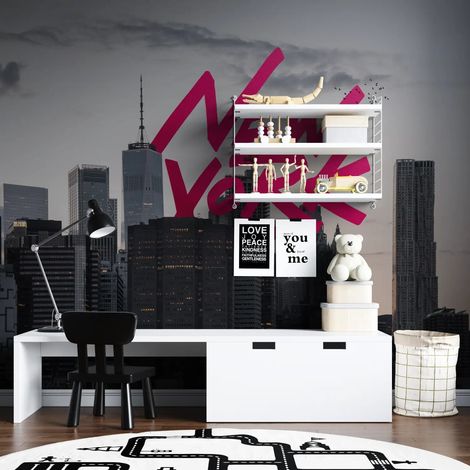 Papier Peint Rétro - Skyline de New York - 150 x 250 cm (1/2)