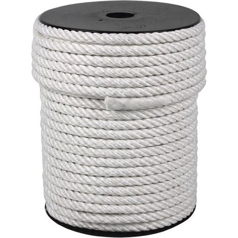 Bobina Corda In Nylon 4/C 10Mm 50 M Bianco