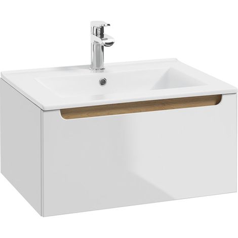 Waschtisch 60cm Livia mit 1 Schublade, Weiß (1/5)