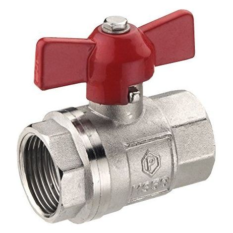 Cornat T594106 Robinet a Boisseau spherique pour Chauffage ig Laiton nickele avec Papillon de Commande, 1''