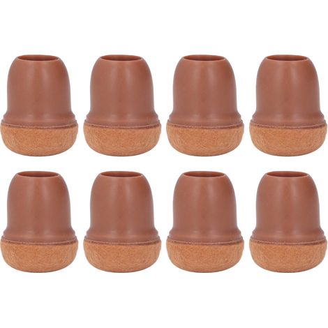 Lot de 8 embouts bruns en TPE pour pieds de chaise, table et tabouret – protection sol meuble, capuchons antidérapants taille S (1/5)