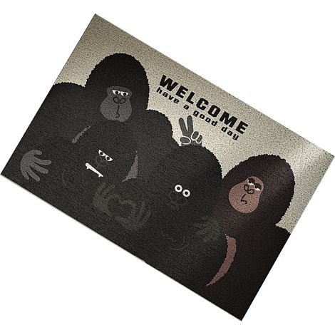Paillasson d'entrée antidérapant lavable, résistant aux saletés, motif paradis orang-outan, tapis de porte coupe-à-taille pour maison (1/5)