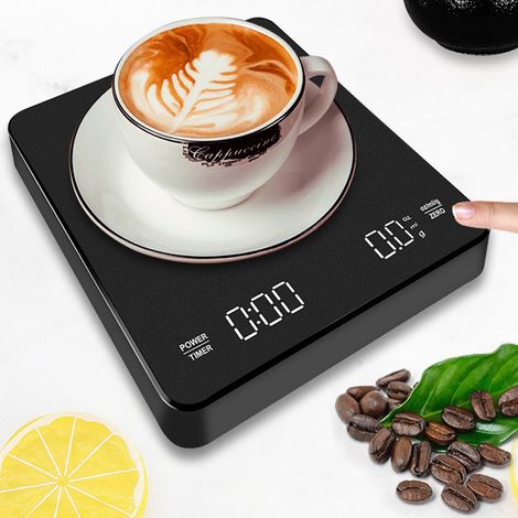 Balance de cuisine électronique de précision avec minuteur, balance numérique LED, balance à café intelligente, balance alimentaire domestique 3 kg/0,1 g (1/3)
