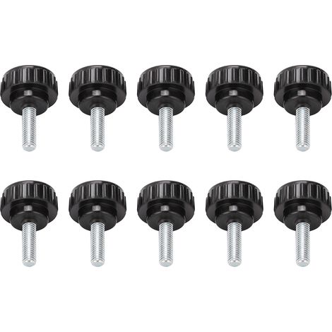 10 Poignées de serrage M6x25x20 - Écrous à main filetés droits pour tour, poignée de verrouillage à vis, lot de 10 pièces (1/5)