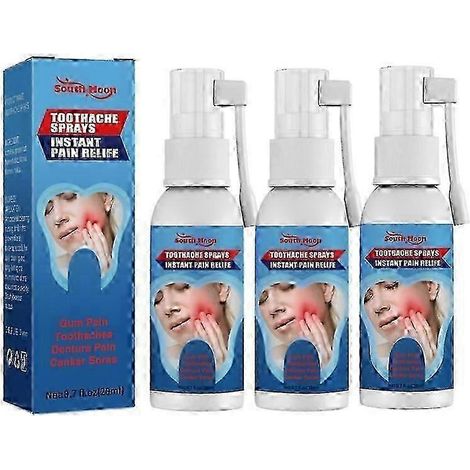 Lot de 3 sprays contre les maux de dents : gencives gonflées, eau à la réglisse, caries, ver, feu. (1/5)