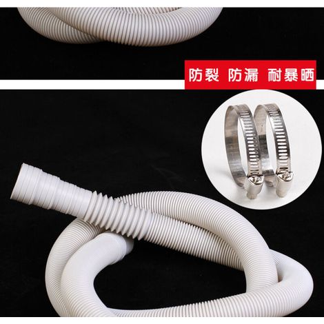 Tubo di scarico automatico per lavatrice a forma ondulata, tubo in plastica corrugata, tubo di scarico per lavatrice, tubo di prolunga - 2 m - Grigio (1/4)