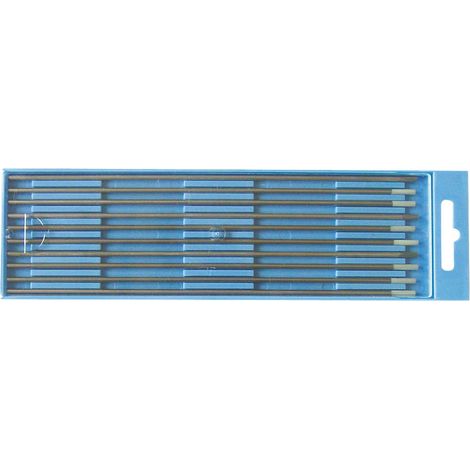 Wolfram-Elektroden WP grün, Schweißelektroden Aluminium, Korrosionsbeständig, Hoher Schmelzpunkt, Wechselstrom, Reinwolfram, 2,4 mm, Länge 175 mm, EN 26848 - 10 Stück