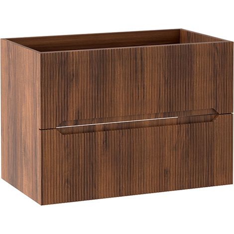 Meuble sous vasque suspendu 2T L.80 cm effet noyer Warmia NOVO Furnidea (1/5)