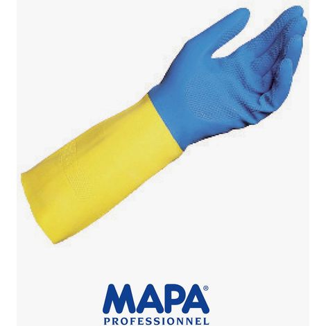 Guanti MAPA ALTO ex DUOMIX blu/giallo taglia8 - 10pz