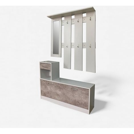 Conjunto de perchero de entrada funcional Arcohang - Gris