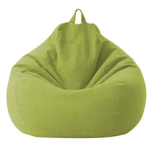 Housse de Pouf Poire - Lin Naturel - Intérieur et Extérieur - Adultes Enfants Adolescents - 80x90 cm (1/4)