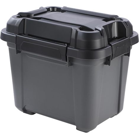 3 x 12 Litre Black Bunker Storage Trunks For Tradesman & Handyman