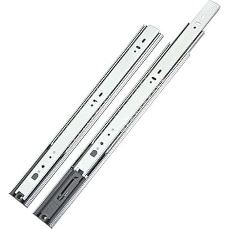 Push to Open Coulisses à Rebond pour Tiroirs Pousser pour Ouvrir 400 mm avec Roulement à Bille Extension Totale de Tiroir Glissière de Tiroir Capacité de Charge 35kg (1 set) (1/5)