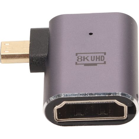 Adaptateur Convertisseur HDMI Femelle vers Micro HDMI, Prise en Charge 8K 60Hz, 48Gbps, Plug & Play avec Indicateur LED (1/5)