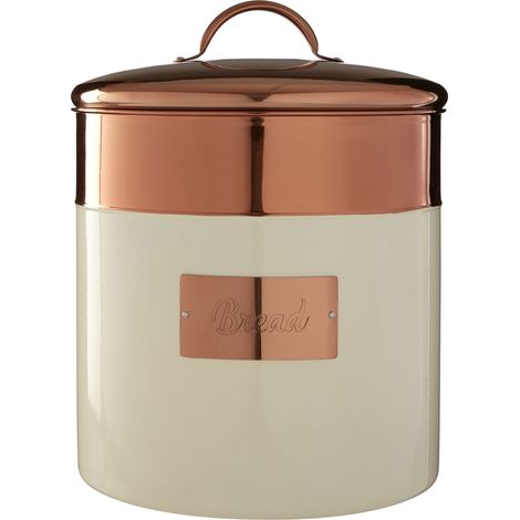 Premier Housewares Prescott Cream / Copper Bread Bin (1/3)