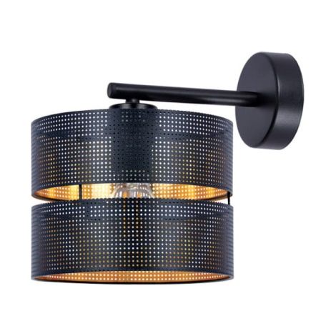 Applique ZIMBO K-5224 noir-or abat-jour ajouré E27 Kaja