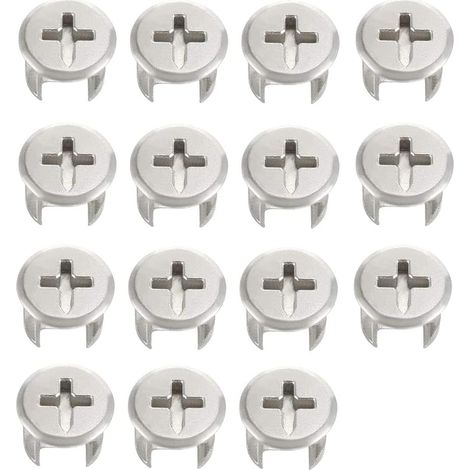 Connecteur Raccords à Came pour Meuble, 15 Pièces 12 mm Diamètre Ferrures Connecter à Came de Alliage de Zinc pour Armoire Tiroirs Commode (1/5)