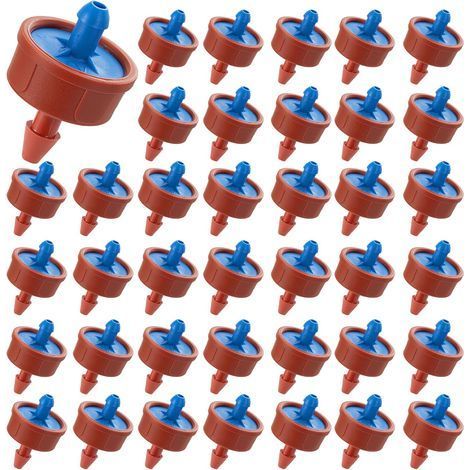 60 Pack Pressure Compensating Drip Emitter Head 2L/H for 1/4" Garden Hose for Garden Pots, Plant Irrigation Systems (1/5)