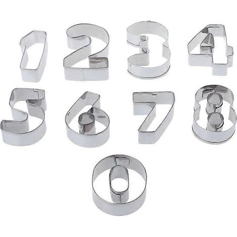 9-teiliges Set aus Edelstahl-Zahlen-Keksausstecher-Werkzeugen zum Backen