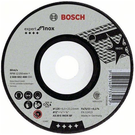 Disco da taglio in acciaio inox BOSCH - 125 x 6,0 mm - 2608602488