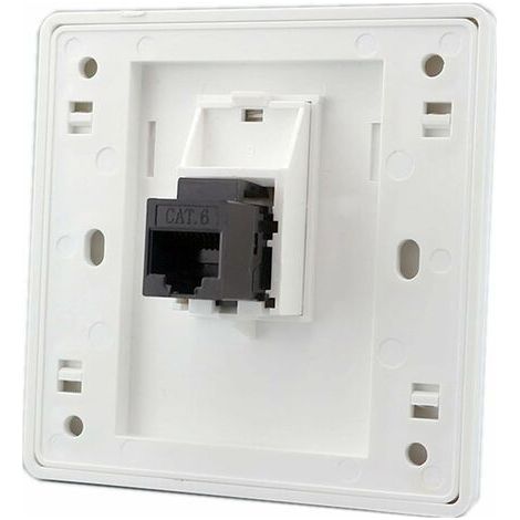 Femelle à femelle CAT6 Gigabit prise murale réseau double passage RJ45 LAN façade Internet prise de courant droite, 86x86mm 1 pcs (1/5)