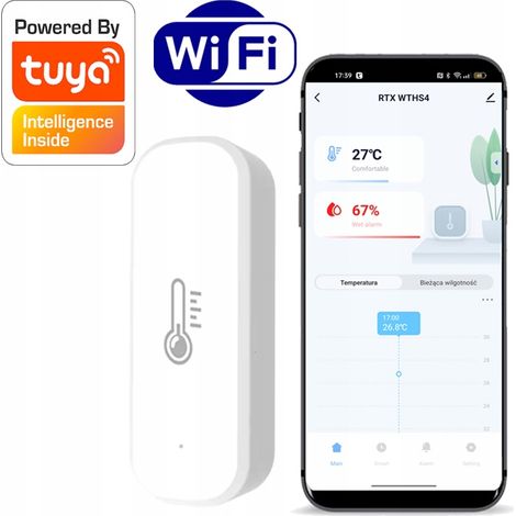 Sensor de temperatura y humedad WiFi Tuya RTX Eco (1/5)