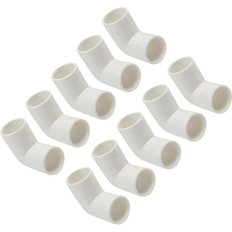 16mm Intérieur Dia PVC Tuyau Connecteurs 10PCS 90° Coude Blanc (1/5)