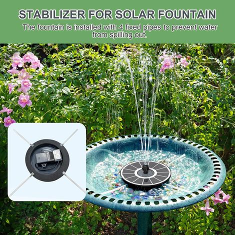 Fontaine Solaire Exterieure de Jardin 3.5W, 2026 Nouveau Solaire Flottant Fontaine Pompe Bassin Solaire avec 8 Buses & 4 Tiges Fixes pour Bain d'oiseaux, Étang, Jardin Fontaine, Décoration de Jardin