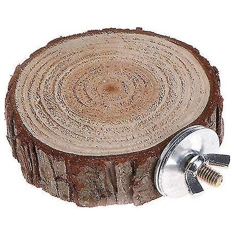 Plateforme de perchoir ronde pour cage à hamster, en bois, pour l'activité des oiseaux. (1/4)