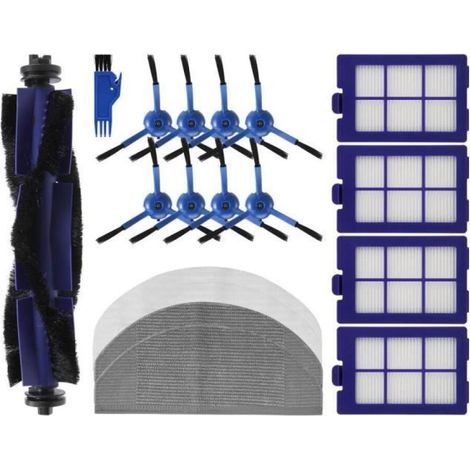 Kit de PièCes de Rechange de 18 PièCes pour RoboVac X8 Robot Aspirateur Hybride Brosse LatéRale Principale Filtre Hepa Chiffon de (1/4)