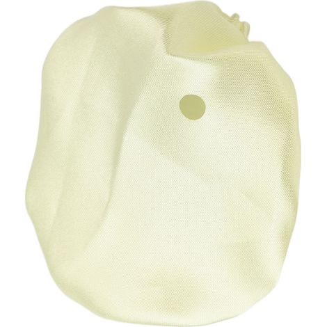 Couvre-gobelet jaune satiné, protection en tissu doux avec ouverture pour paille, pour éviter les accidents de boisson. (1/5)