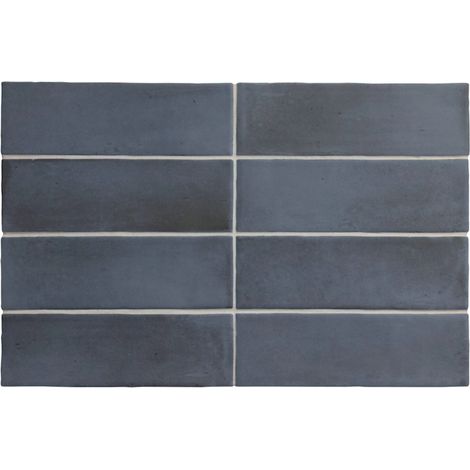 Carrelage sol / mur effet zellige bejmat marocain 5X15 cm bleu mate 5X15 cm COCO BLUE NIGHT MATT (vendu par boite de 0,50m2) (1/5)