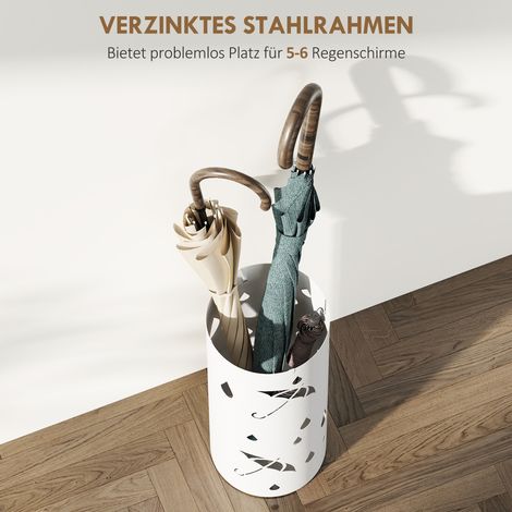 Schirmständer, Stahl, säulenförmig, mit abnehmbarem Fuß, Ø17 x 41 cm, weiß. (1/5)
