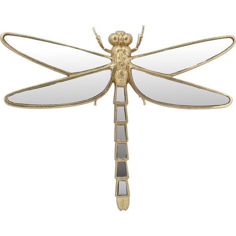 Specchio da parete libellula in resina dorata 30 cm (1/5)