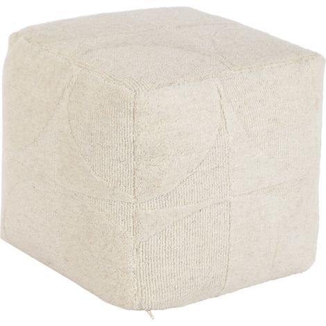 Reposapies Lana Madera 45X45X45 Hecho A Mano Crudo (1/5)