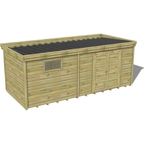 ABRI DE JARDIN bois traité 27mm, 6,5x2,6m, 17m2, Plancher (1/3)