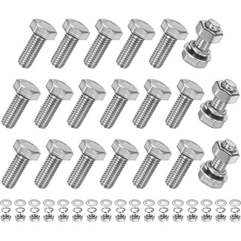 20-Pcs Vis À Tête Hexagonale M8x20mm Kit De Boulons Et Écrous (1/5)