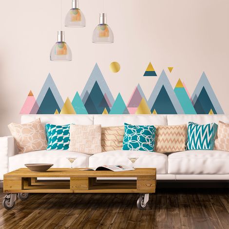 Stickers muraux - Décoration chambre salon - Autocollant Sticker mural géant montagnes scandinaves TONGA - 40x60cm (1/5)