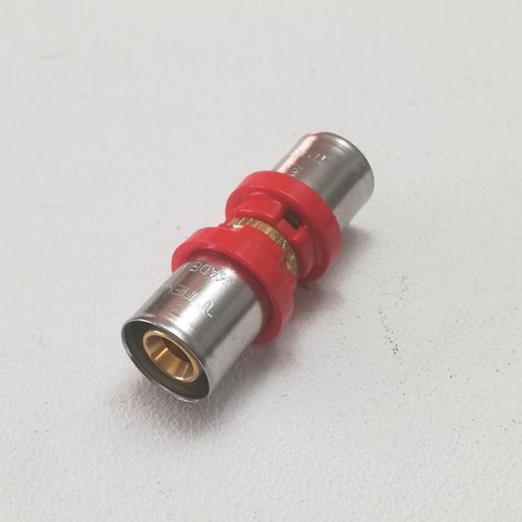 Tiemme raccordo 26 x 26 diritto doppio a pressare per tubo multistrato (1/2)