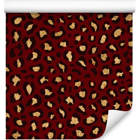 Papier peint en velours rouge effet cuir, bordeaux et rouille, pour salon et chambre, 50 x 1000 (1/5)